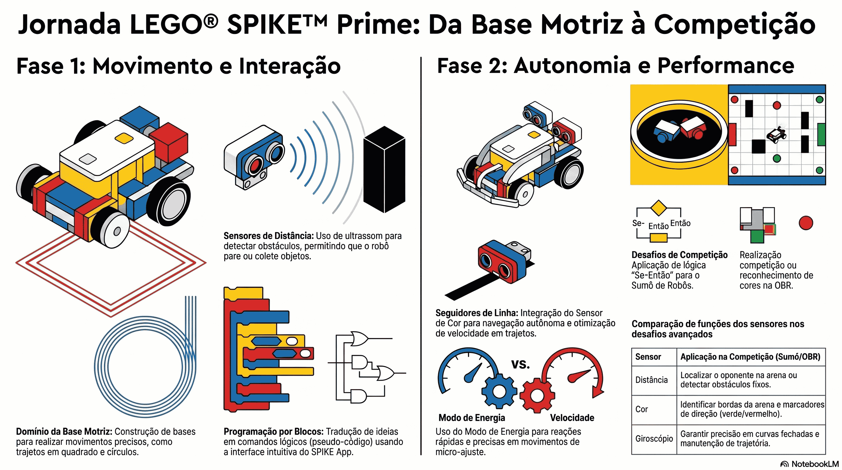 Infográfico do curso de Lego Sumô