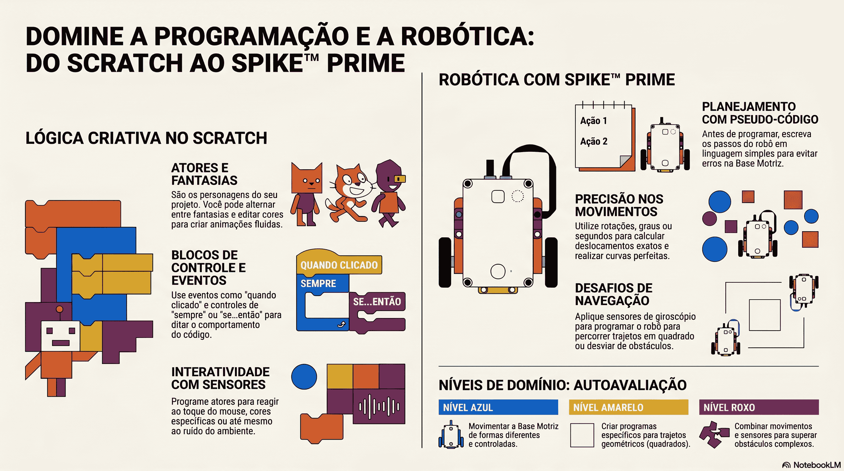 Infográfico do curso de Scratch